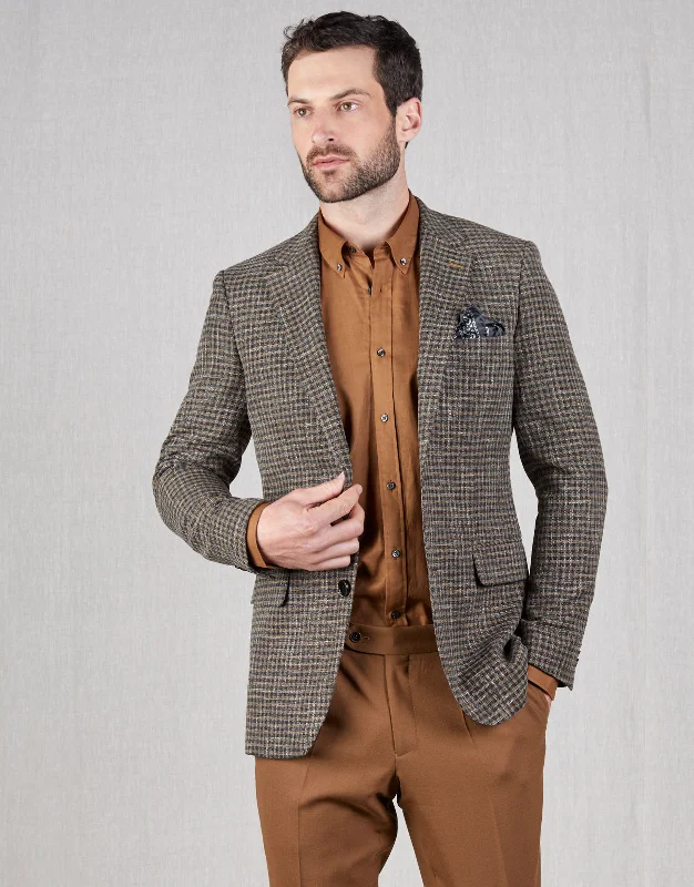 Men's Suits with Pass-Through PocketsHawker Brown & Blue Guncheck Blazer