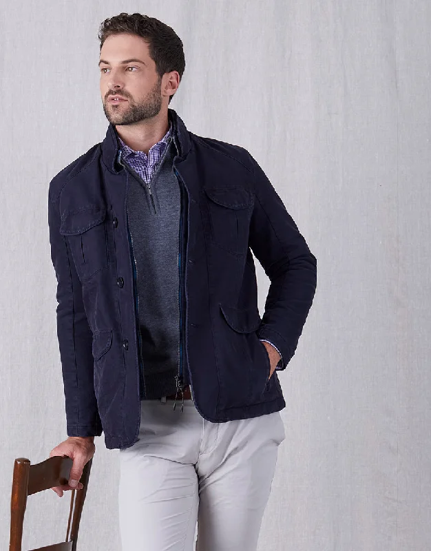 Fashionable Men's Smart Casual SuitsMalone Navy Field Jacket