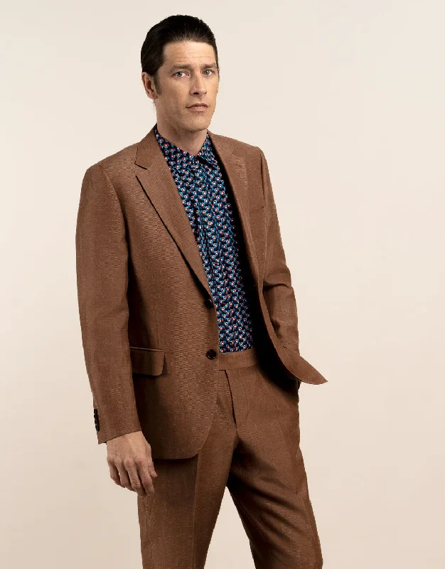 Men's Suits with Two-Button JacketsHawker Tobacco Linen Blend Blazer