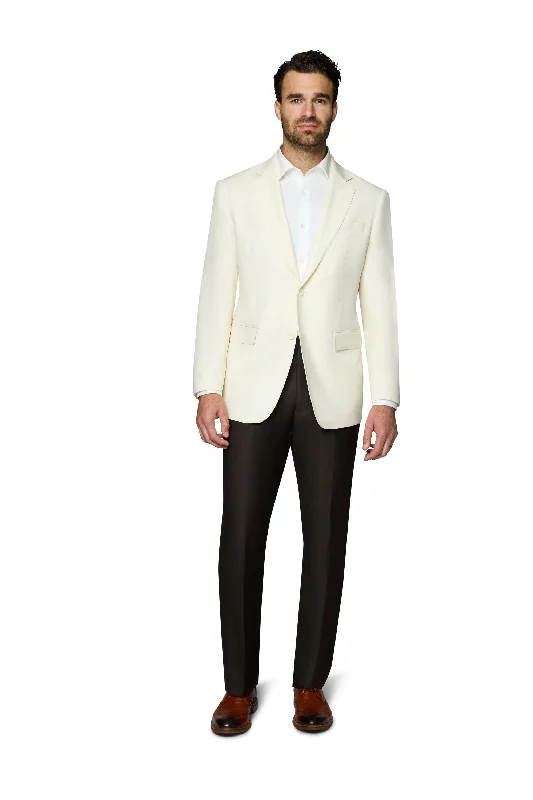 Men's Suits with Shawl LapelsBerragamo Elegant Wool Sport Coat Modern Fit - White