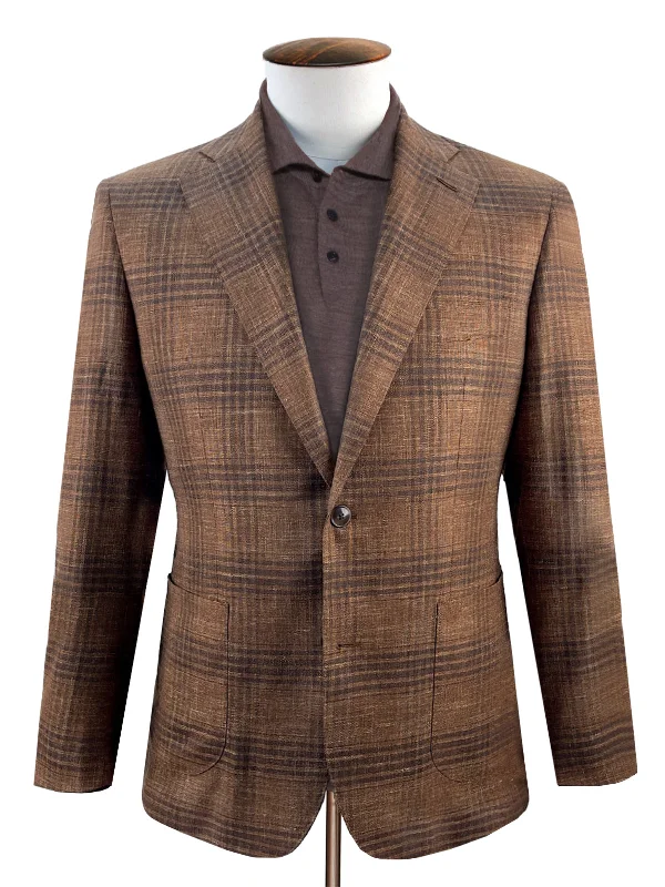 Men's Suits for Tall MenScala Blazer - Rust Brown Check