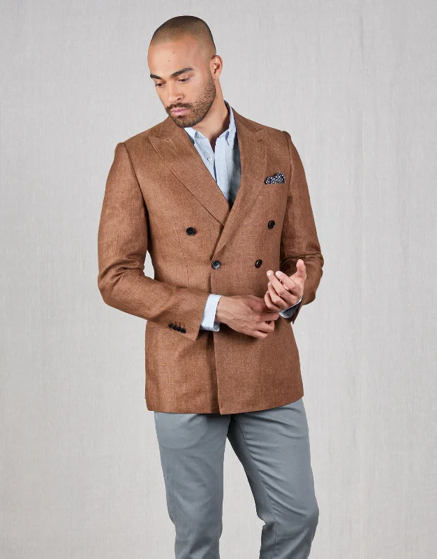 Men's Suits for Entertainment IndustriesWhetu Tobacco Brown Linen Blazer