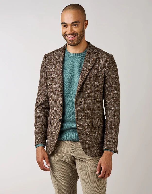 Men's Suits for Warm WeatherHawker Brown & Green Check Blazer