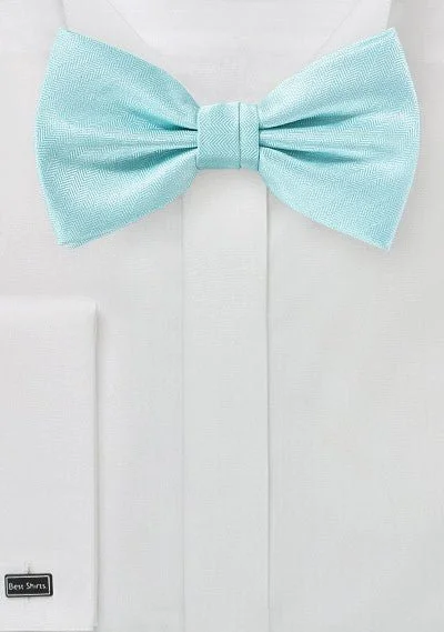 Pool Blue Herringbone Bowtie