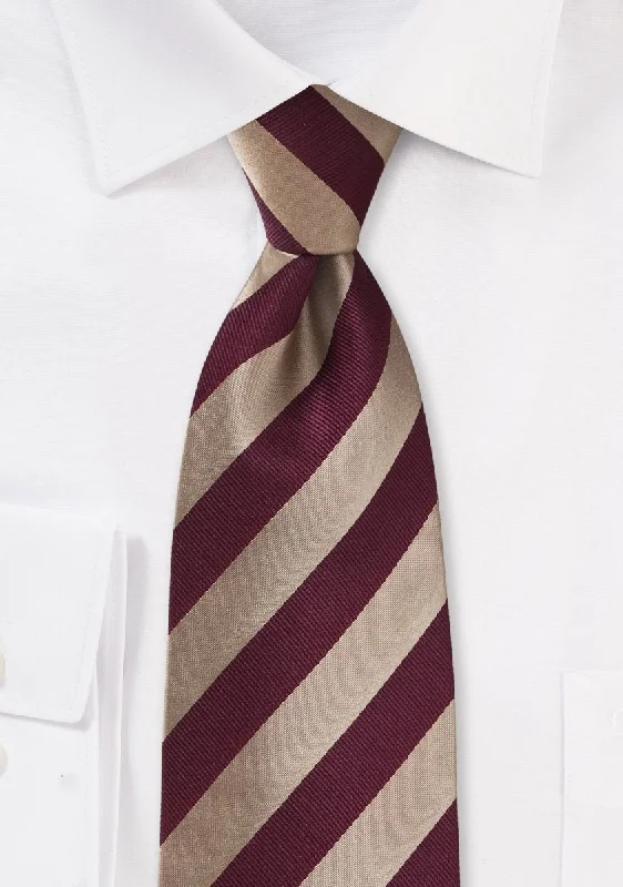 Burgundy and Gold Repp&Regimental Striped Bowtie