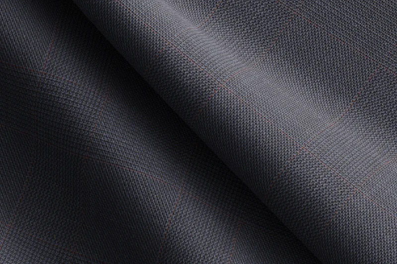 Made to Measure Steel Blue & Red Glen Check Waistcoat