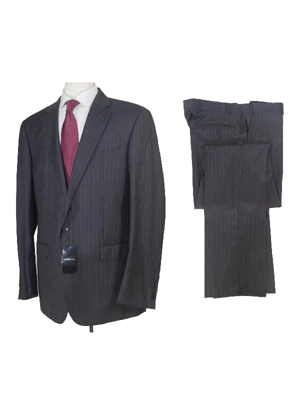 Emporio Armani G Line 44L Mens Charcoal Striped 100% Wool Slim Fit 2 Piece Suit