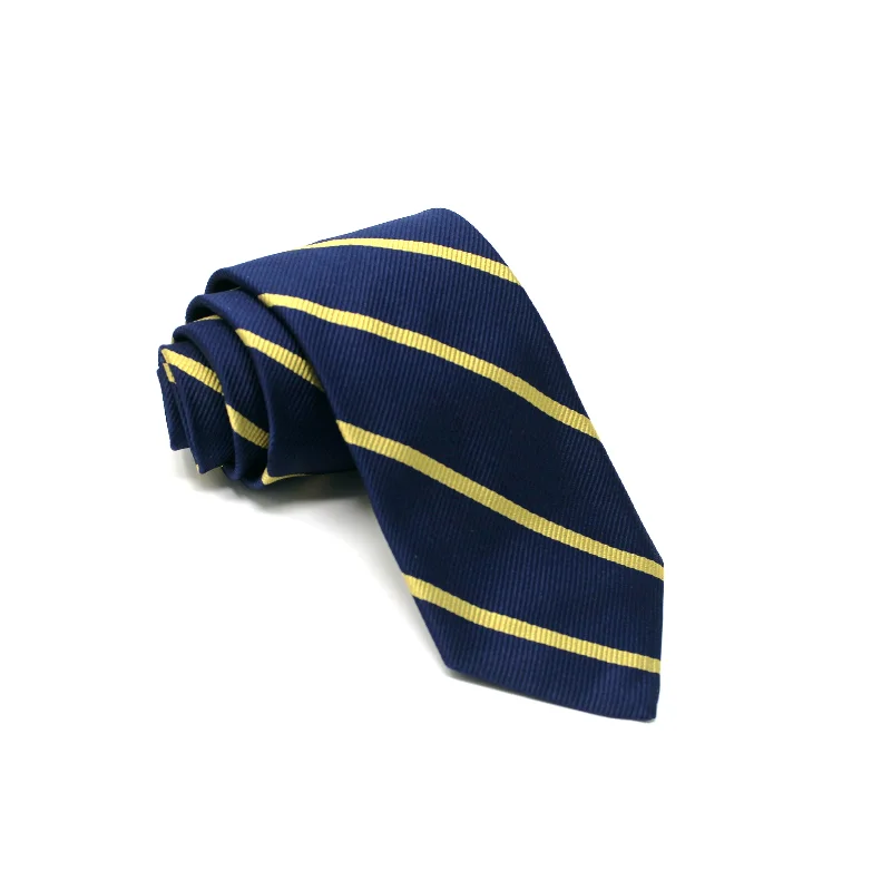 Silk Navy and Gold Stripe Tie