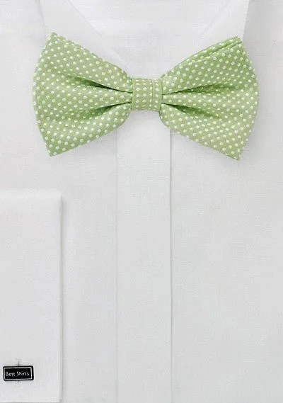 Spring Green Pin Dot Bowtie