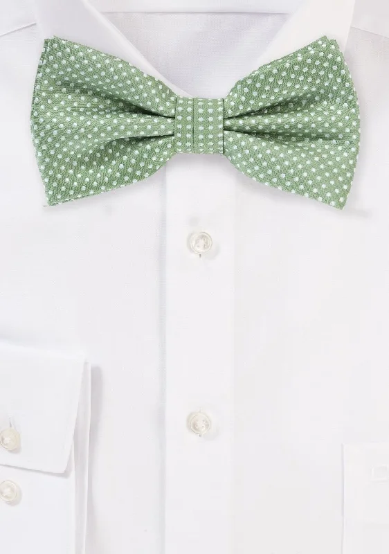 Sage Pin Dot Bowtie