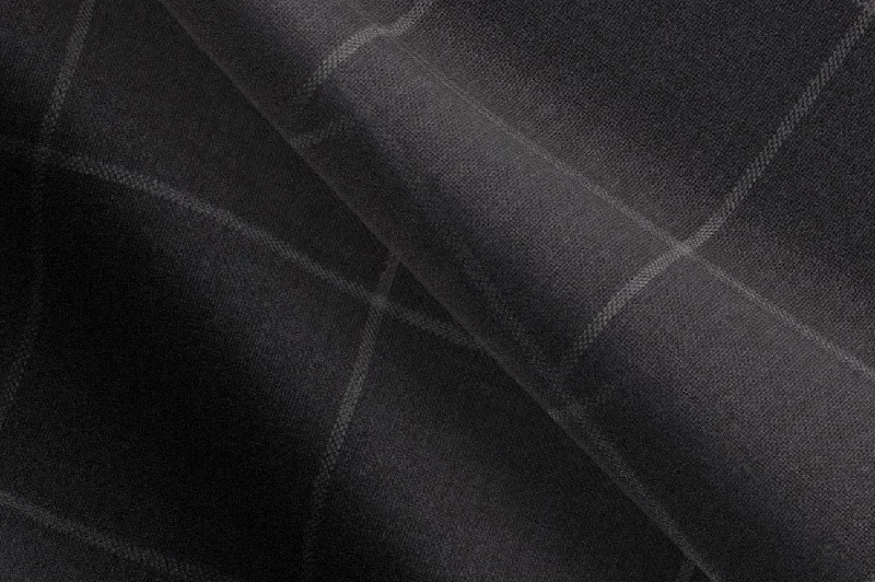 Made to Measure Dark Grey Large Chalk Windowpane 2 Piece Suit