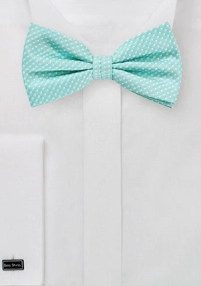 Sea Mist Pin Dot Bowtie