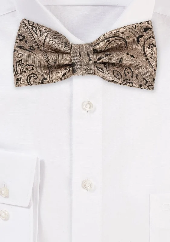 Bronze Gold Proper Paisley Bowtie