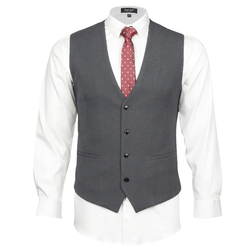 Mens Grey 4 Piece Waistcoat Set