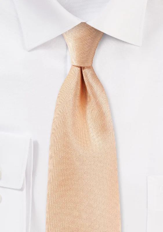 Peach Apricot Herringbone Necktie