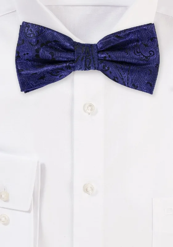 Ultra Marine Blue Proper Paisley Bowtie