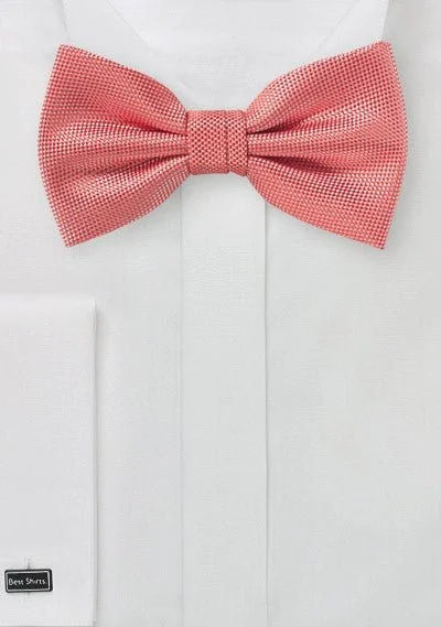 Neon Coral MicroTexture Bowtie