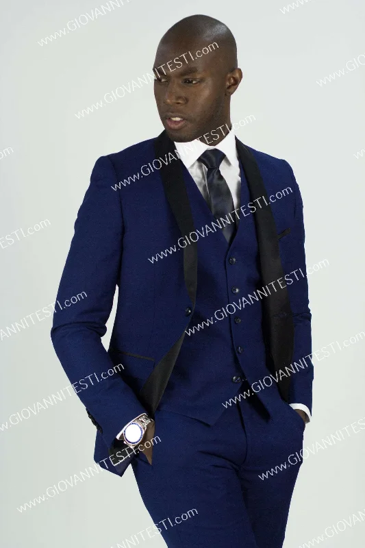 2 Button Shawl Lapel Royal Blue Slim Fit Suit FF2SSX+V-1230