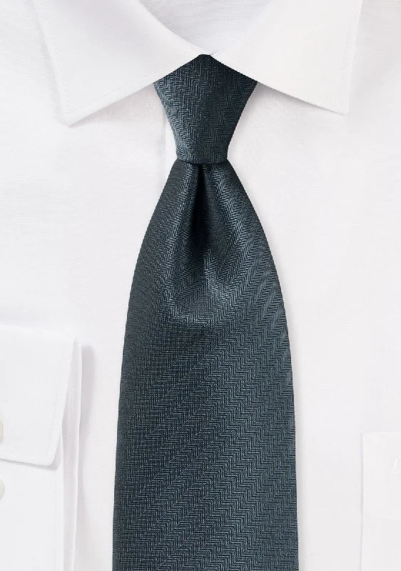 Smoke Gray Herringbone Necktie