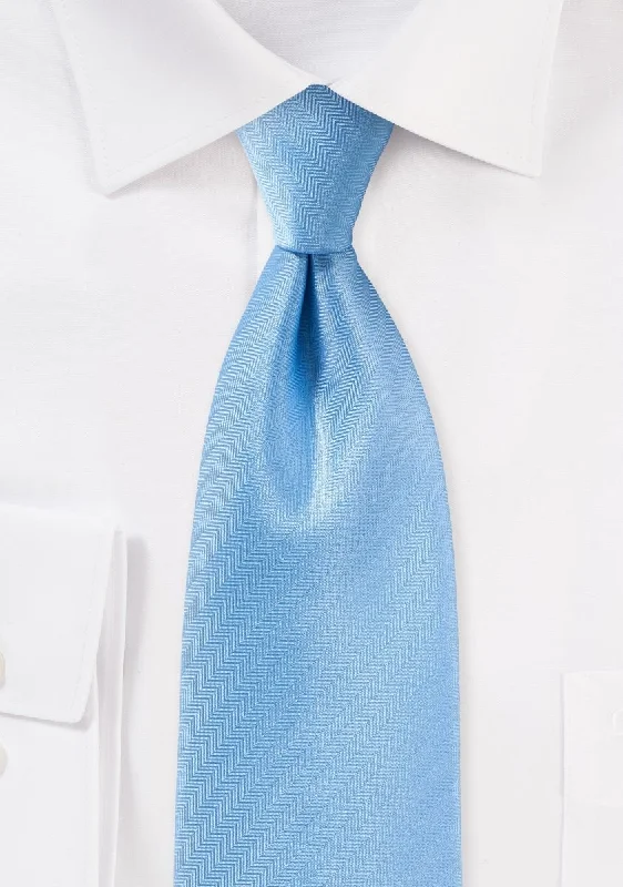 Sky Blue Herringbone Necktie