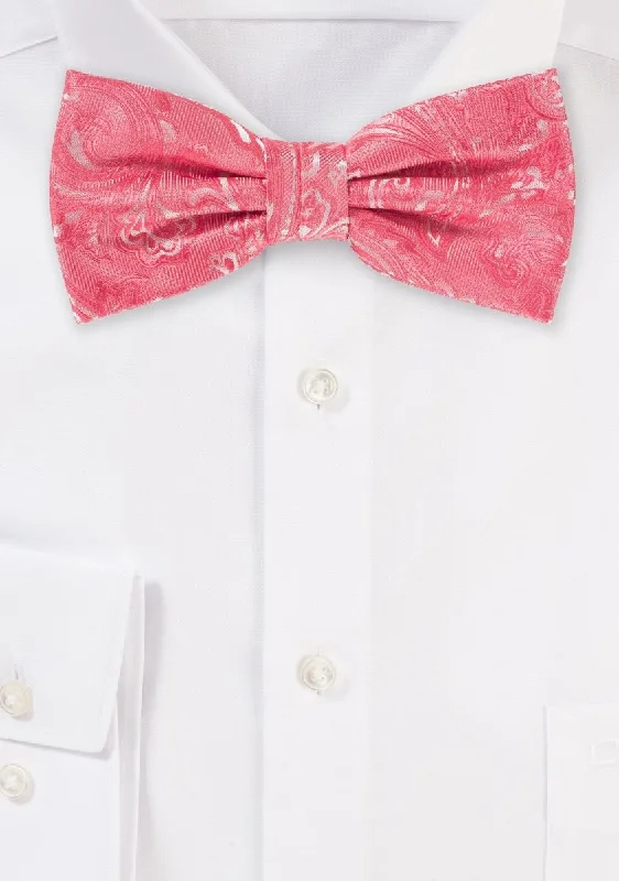 Caribbean Coral Proper Paisley Bowtie