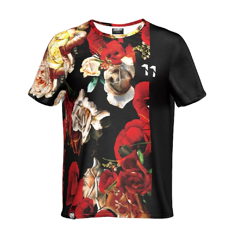 Men's Shirts with Contrast CollarsAntique Flowers T-Shirt