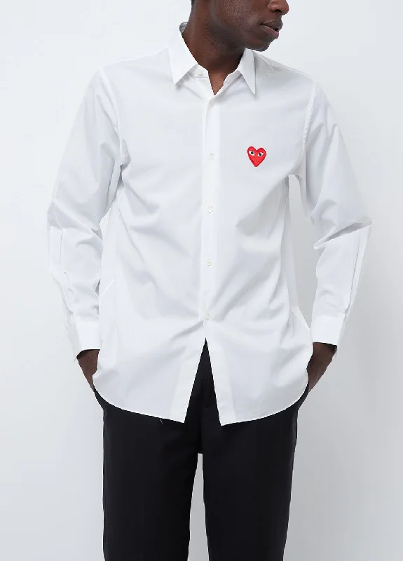 Men's Wingtip-Collar Shirts for a Classic TouchB002 Red Heart Shirt