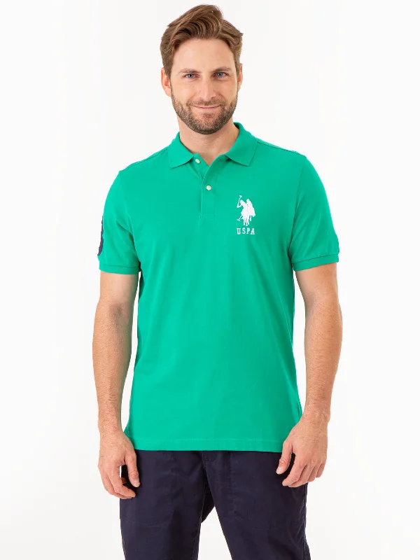 Men's Pattern-Clashing Shirts for Bold FashionBIG LOGO SOLID POLO SHIRT