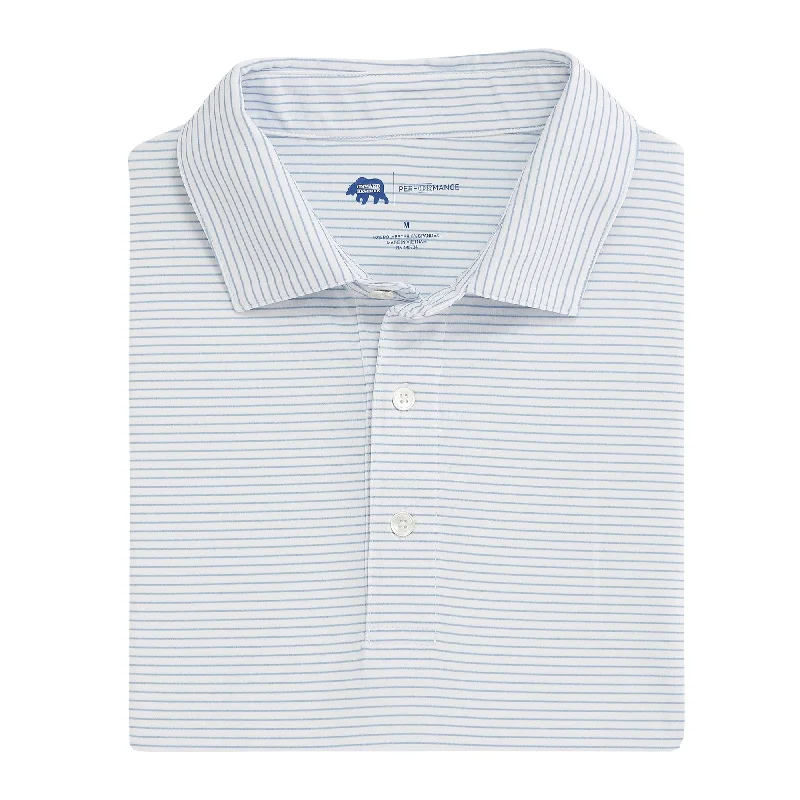 Men's Shirts with Contrast CollarsHeathered Birdie Stripe Performance Polo