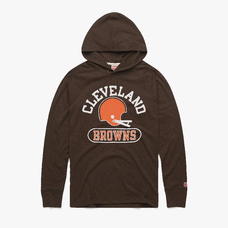 Men's Dressy Shirts for Formal EventsCleveland Browns Throwback Helmet Lightweight Hoodie