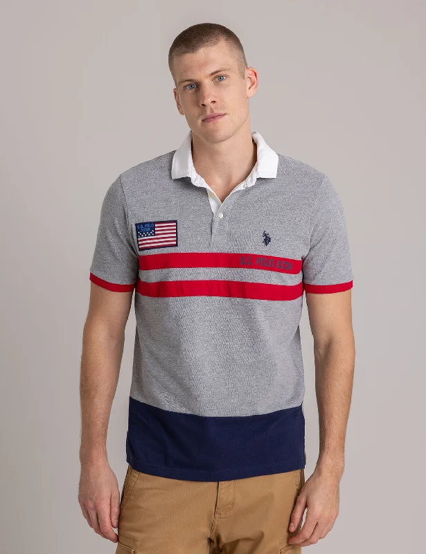 Men's Henley T-Shirts for a Casual TwistCOLORBLOCK PIQUE POLO SHIRT WITH TWILL COLLAR