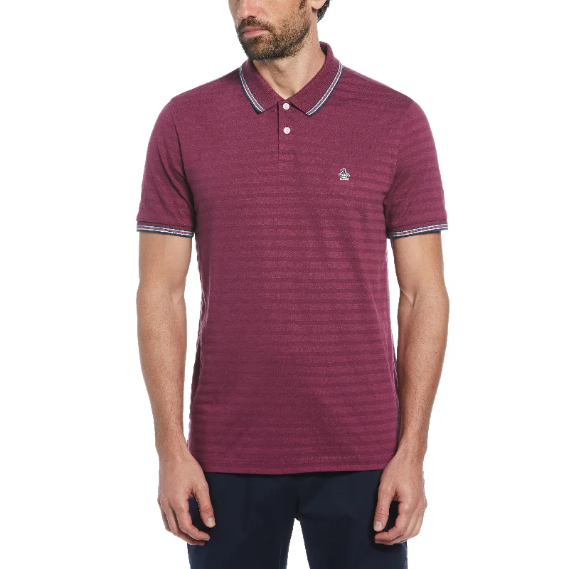 Men's Shirts with Convertible CollarsCotton Jacquard Solid Polo