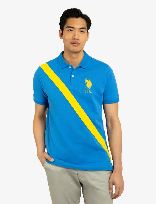 Men's V-Neck T-Shirts for a Flattering ShapeDIAGONAL SASH FRONT PIQUE POLO SHIRT