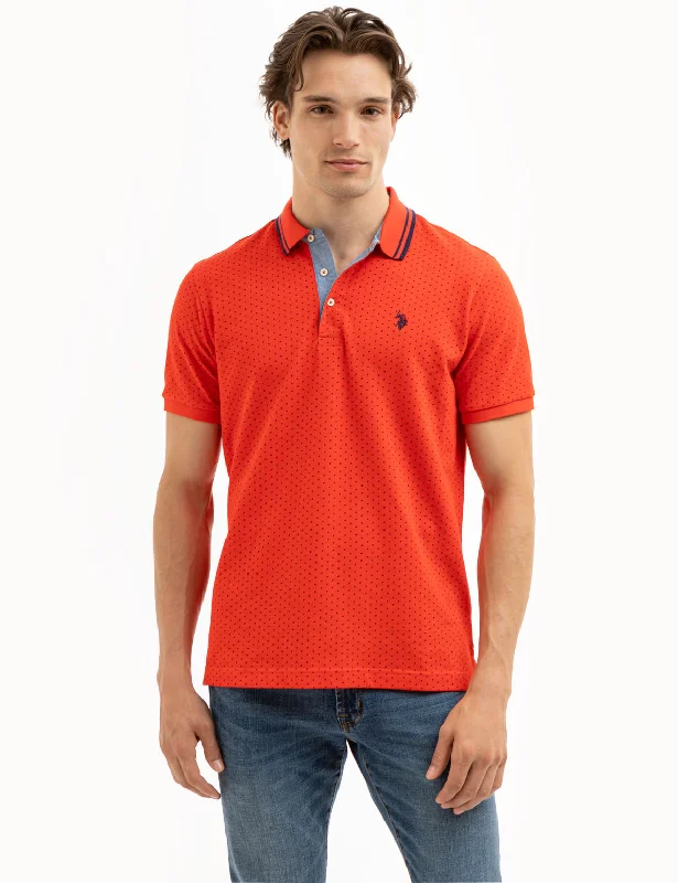 Men's Polo Shirts for Sports and Casual WearDOT PRINT POLO SHIRT