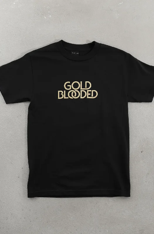 Men's Shirts with CollarsGold Blooded Serif (Men's Black Tee)