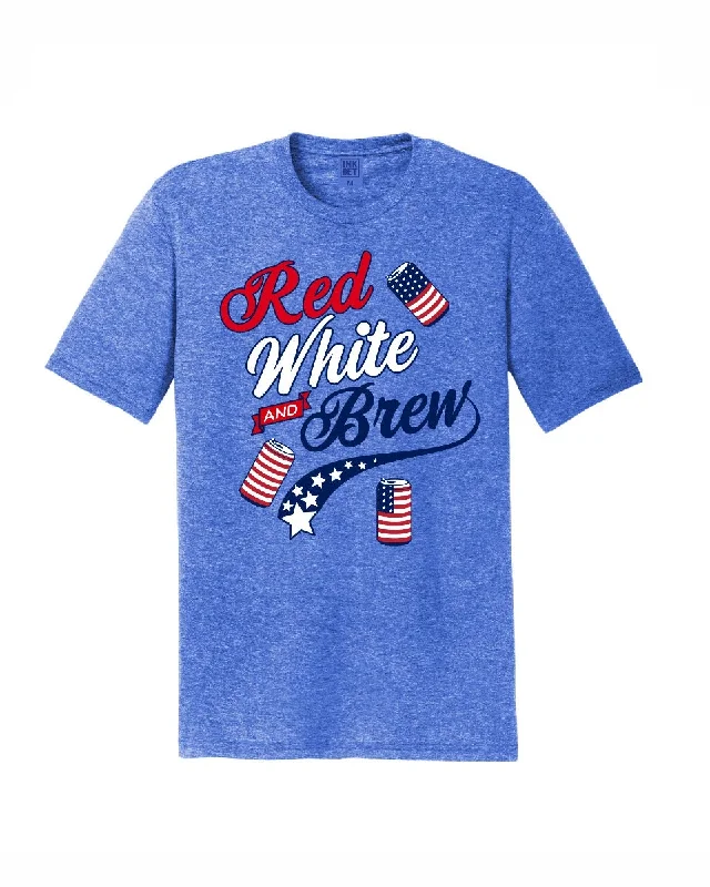 Men's Shirts with Moisture-Wicking FabricINK - Red White and Brew Tri Blend T-Shirt - Royal Blue