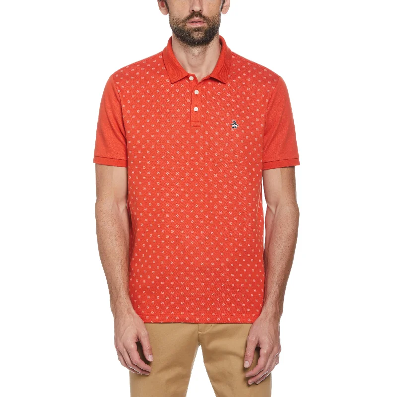 Men's Shirts with Graphic PrintsJacquard Check Polo