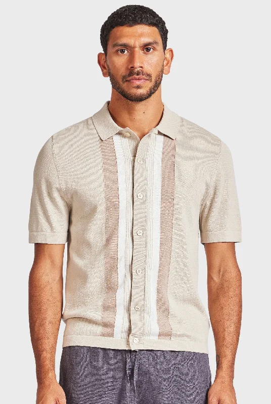 Men's Weekend Shirts for Leisurely OutingsJoey Stripe Knit SS Shirt