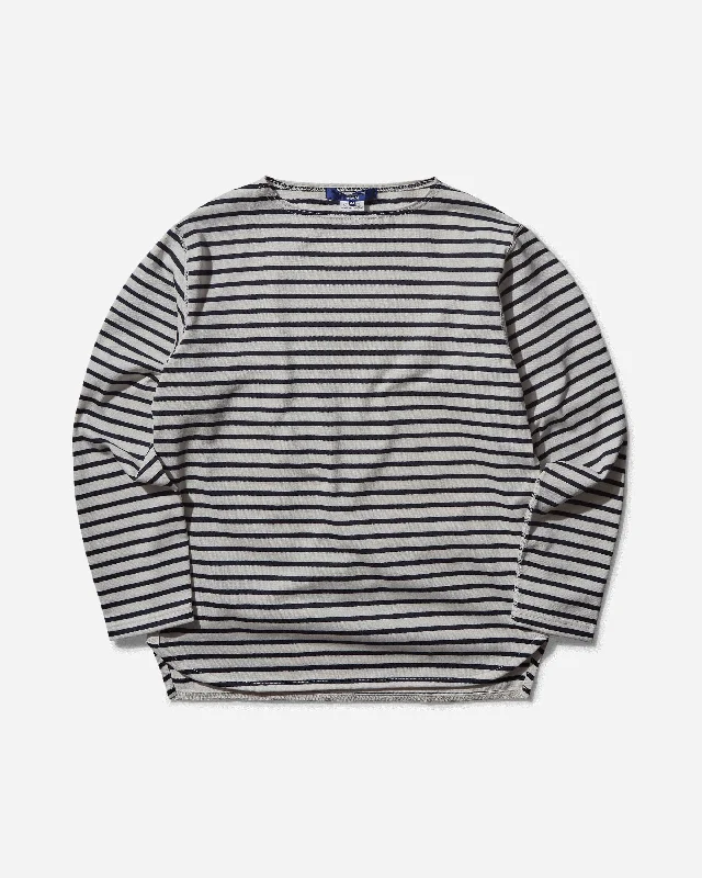 Men's Tailored Shirts for a Professional AppearanceMen's Striped Longsleeve T-Shirt Off White / Navy