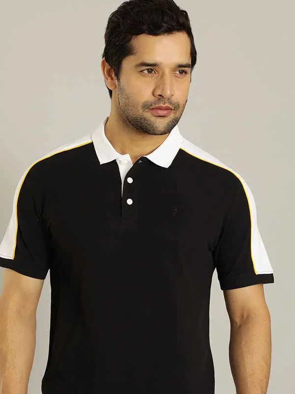 Men's Shirts with Adjustable HemlinesMen Color Block Polo T-Shirt