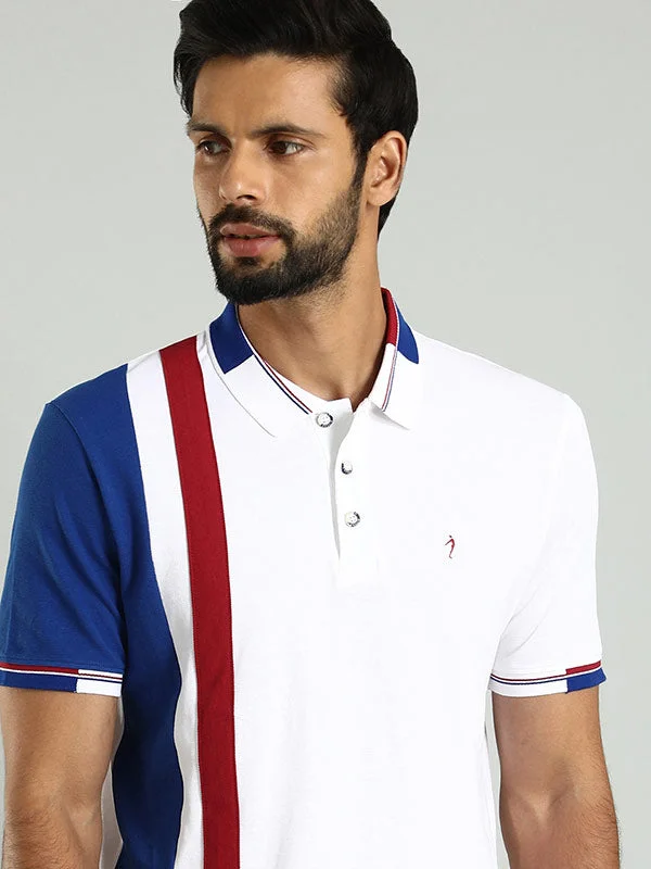 Men's Short-Sleeved ShirtsMen Color Block Polo T-Shirt