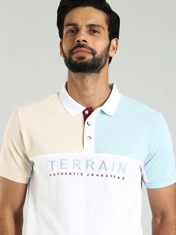 Men's Shirts with Patchwork PatternsMen Color Block Polo T-Shirt