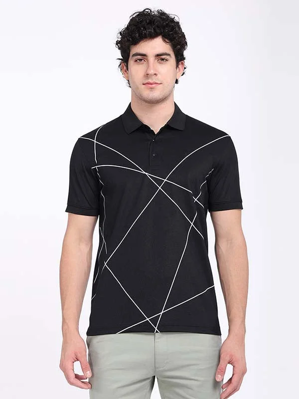 Men's Shirts with Pleated HemlinesMen Printed Polo T-Shirt