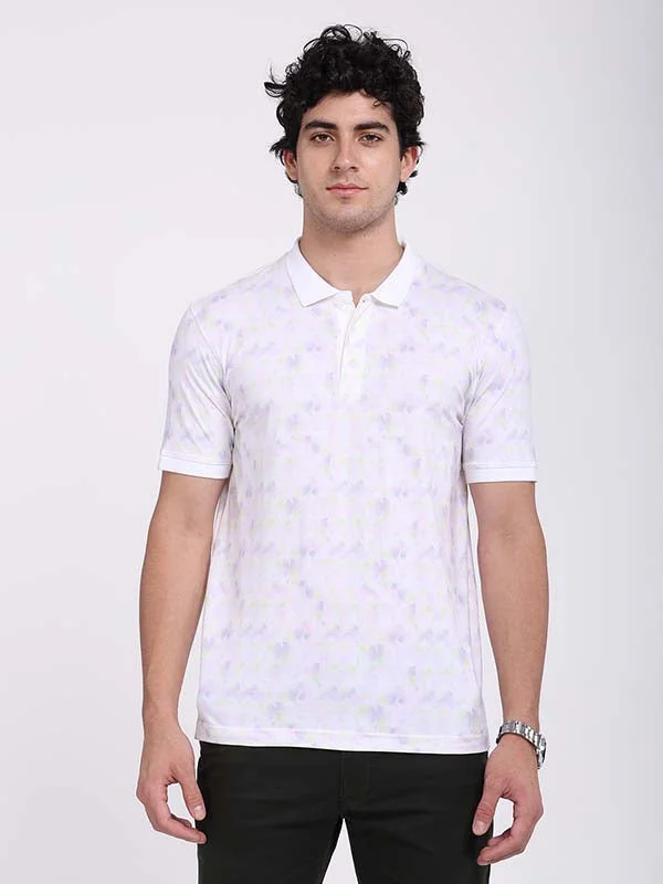 Men's Shirts with Zippered PocketsMen Printed Polo T-Shirt