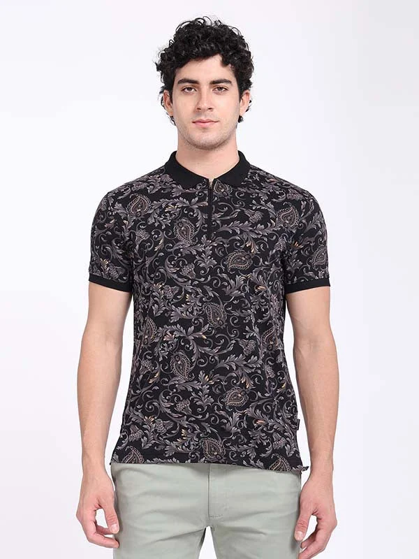 Men's Shirts with Patchwork SleevesMen Printed Polo T-Shirt