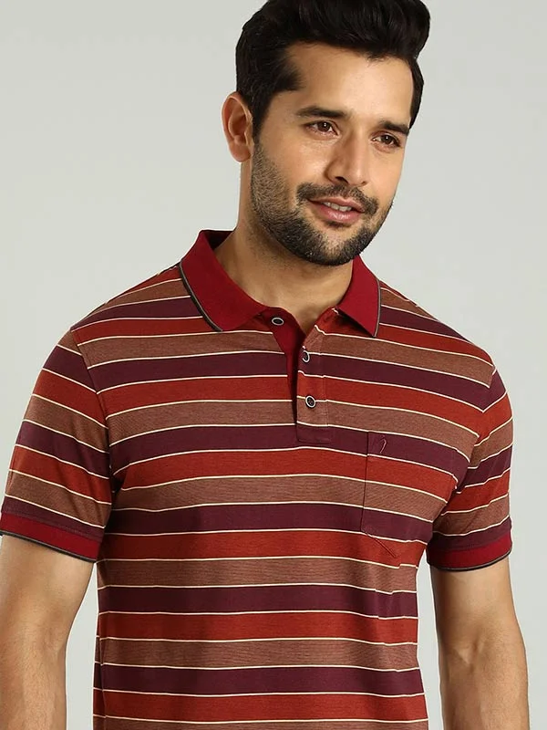 Men's Shirts for Beach OutingsMen Striped Polo T-Shirt