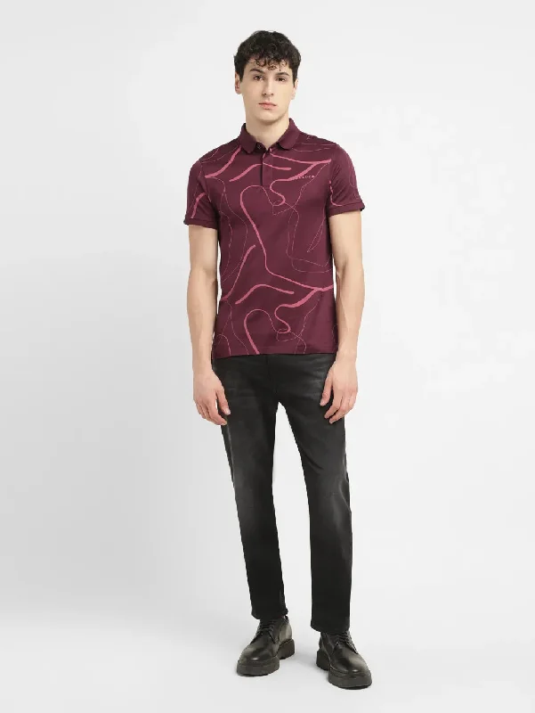 Men's Shirts with Floral PrintsMen's Abstract Slim Fit Polo T-shirt