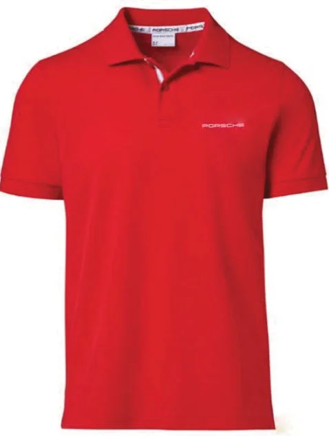 Men's Short-Sleeve Shirts for Warm WeatherMen's Polo Shirt with PORSCHE lettering , Red - USA only release