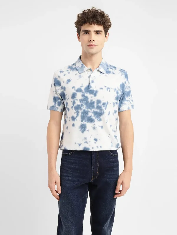 Men's Shirts with Contrast CollarsMen's Tie -Dye Slim Fit Polo T-shirt