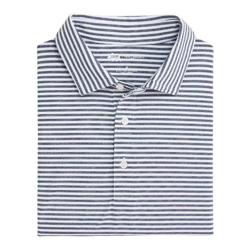 Men's Shirts with Appliqué DetailsMulligan Stripe Performance Polo - Classic Navy